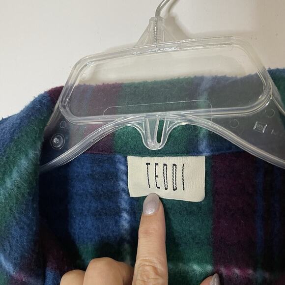 TEDDI vintage flannel blue green soft button front shirt large - Picture 2 of 5